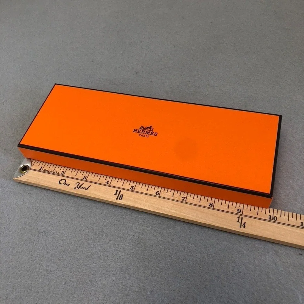 Authentic Hermes Orange Storage Gift Box‎ Empty 10x3.5x1.5 Small Rectangle